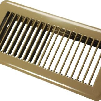 4X10 Metal Floor Register, Dampered, Brown