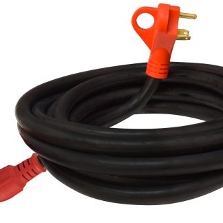 30A 90 Deg LED Detach Power Cord W/hdl, 25', Red, Boxed