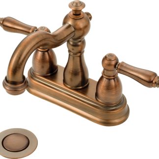 4 Metal Lav W/ Decorative Spout Oil Rub Bronze W/ Drain