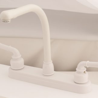 8 Non-Metallic Kitchen W/ Hi-Rise Spt & Teapot Handles White