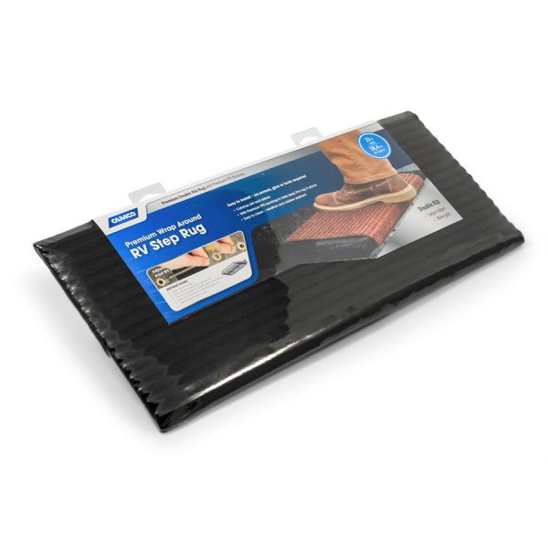 Step Rug, Premium, Poly W/ UV & TPE, Dbl-Rib, 18 X 23, Black