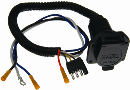 4-Flat To 7-Way Flat Pin Connector Adapter, Plastic
