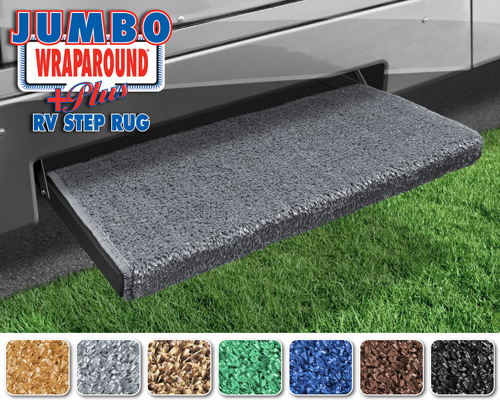 Jumbo Wraparound+plus RV Step Rug (23 Wide) - Stone Gray