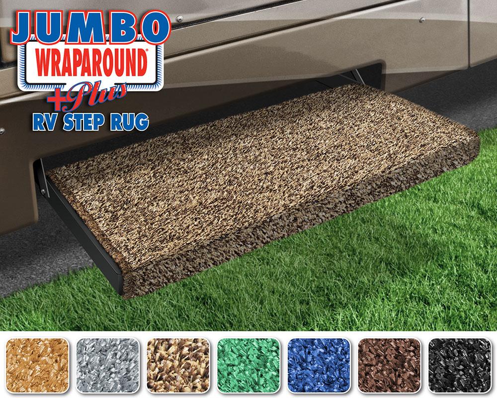 Jumbo Wraparound+plus RV Step Rug (23 Wide) - Brown