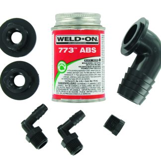 ABS Tank Fill Kit, 90u00b0 Barbed Fill, With Cement