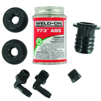 ABS Tank Fill Kit, Straight Barbed Fill, With Cement