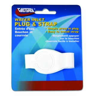 Water Inlet Plug, 3/4, With Strap, White, Carded