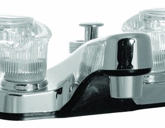 Bathroom Diverter Faucet, 4, 2 Lever, 1/4 Turn, Plastic, White, Box