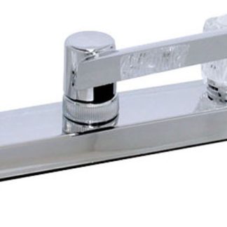 Kitchen Faucet, 8, 2 Knob, Plastic, Chrome, Box