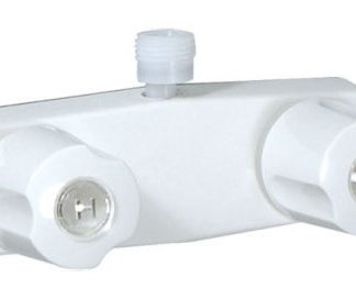 Shower Valve W/ Vac Brkr, 4, 2 Knob, Plastic, White, Box