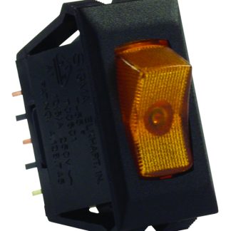 Illuminated 12V On/Off - Amber/Black, Pkg.