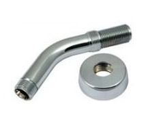Shower Arm & Flange, 1/2, Plastic, Chrome, Carded