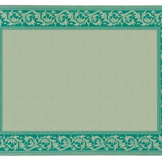 9' x 12' Green/Beige Classical Mat, Reversible
