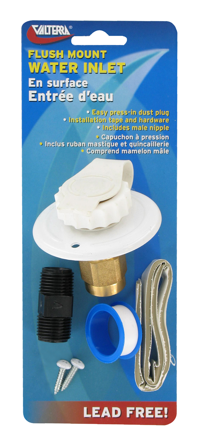 Water Inlet, 2-3/4 Metal Flange FPT, White, Carded