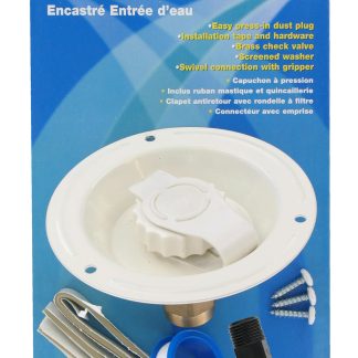 Water Inlet, Metal Recessed Flange FPT, Col White, Carded