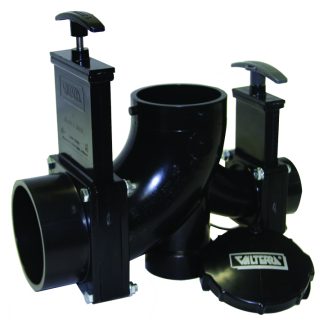 Ell Double Rotating Valve, 3 Hub X 1-1/2 Hub X 2 Hub X 3 Bayonet Cap