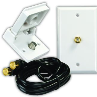 Interior/Exterior Cable TV Installation Kit - White, Pkg.