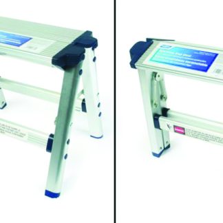Step Stool, Aluminum, Folding W/ Plastic Feet