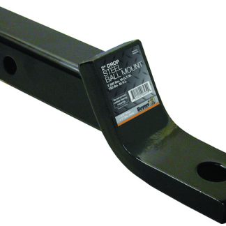 Straight tube style ball mount, length 8u201d, max. drop 2u201d, M.V.L. 600 lbs., M.G.T.W. 6,000 lbs., weight 6.85 lbs.