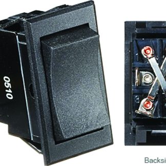 Black Rocker Switch, 20a, 4 X Terminal, Momentary On/off/momentary On. Cut-Out 1.46 X 0.83 - Dpdt