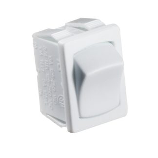 White Rocker Switch, 10 A, On/off - Spst - Cut-Out .508 X .756