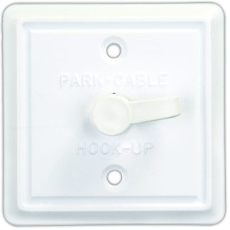 Square Cable TV Plate, Polar White, Pkg.