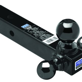 Tri-Ball Ball Mount, 2 Sq. Hollow Shank W/black 1-7/8, 2, & 2-5/16 Balls - Black