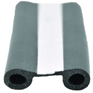 Epdm Double Bulb Seal W/psa Tape (white Tape) Black - 1-1/2 X 1/2 X 50'