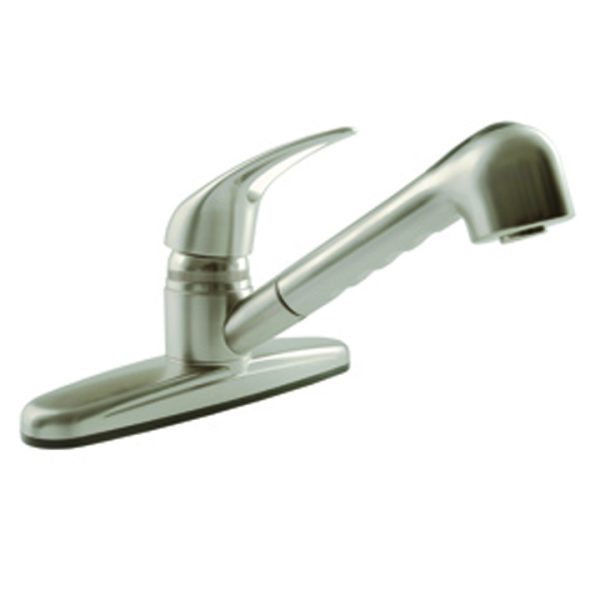 Non-Metallic Pull-Out RV Kitchen Faucet - Brushed Satin Nickel