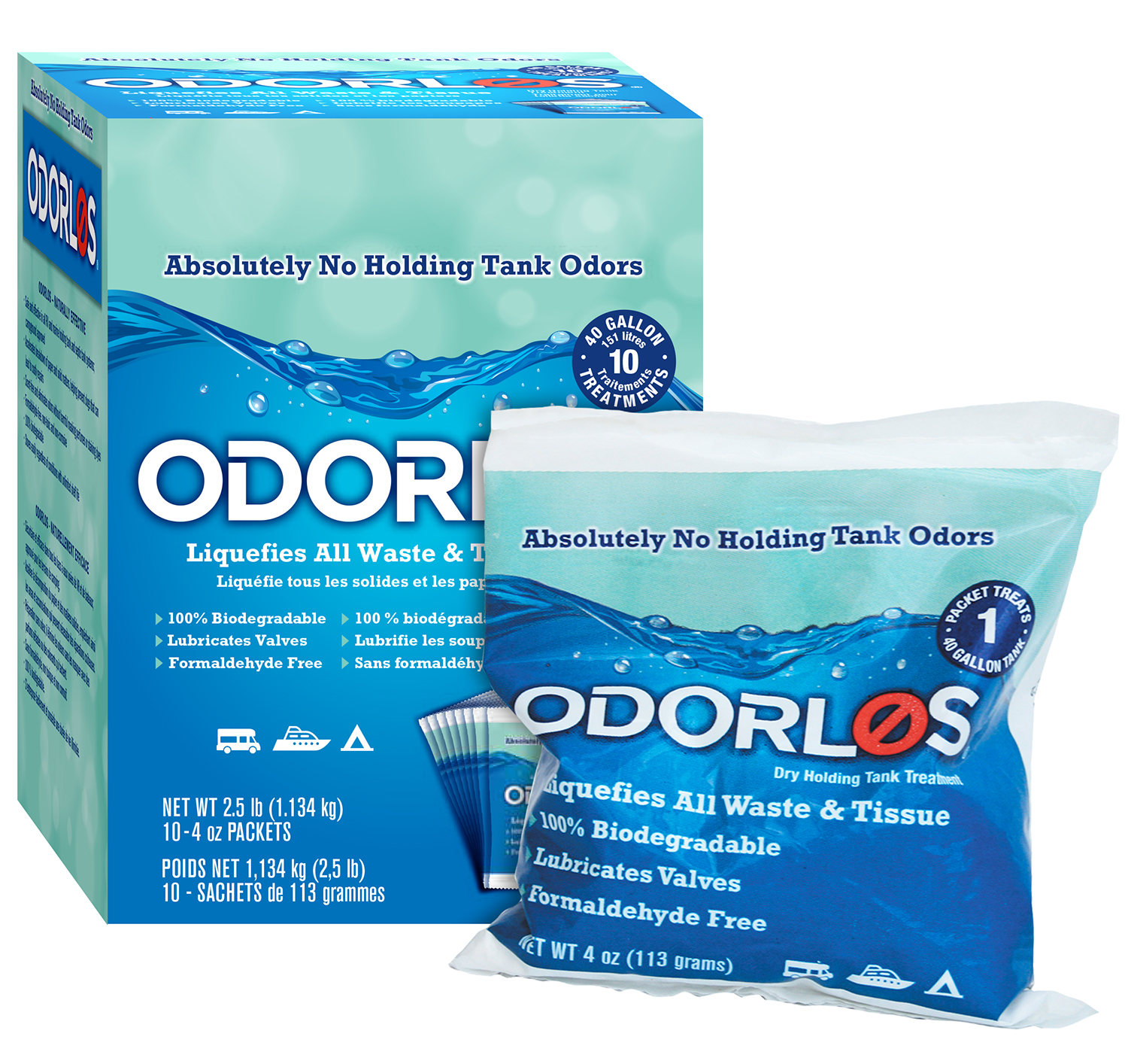 Odorlos 4oz Packets, 10 Per Box