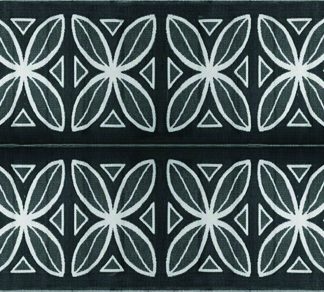 Outdoor Mat - 8' X 20' Botanical, Charcoal/white