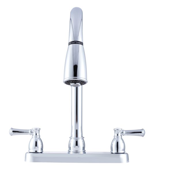 Non-Metallic Dual Lever Pull-Down RV Kitchen Faucet - Chrome Polished