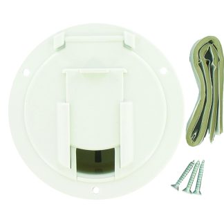 Cable Hatch, Med Round, White, Carded