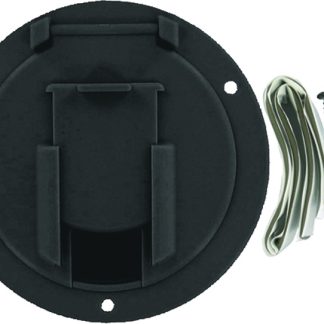 Cable Hatch, Med Round, Black, Carded