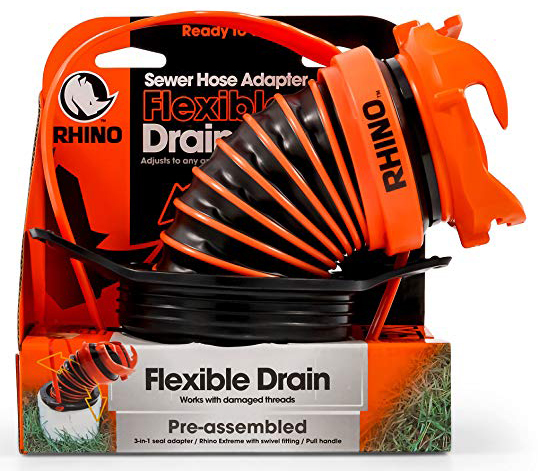 Sewer Hose Seal, Flexible 3-In-1 W/ Rhino Extreme And Handle
