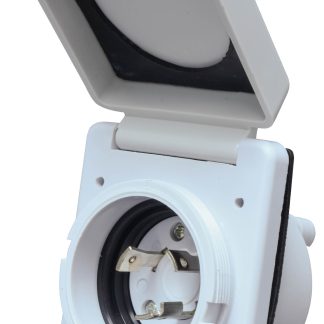 30au00a0power Inlet, White, Carded