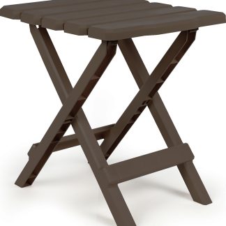 Table, Adirondack Style, Quick-Folding, Plastic, Sm,mocha