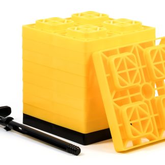 Fas Ten Leveling Blocks W/ T-Handle, 2x2, Yellow 10 Pk