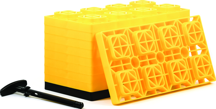 Fas Ten Leveling Blocks W/ T-Handle, 4x2, Yellow 10 Pk