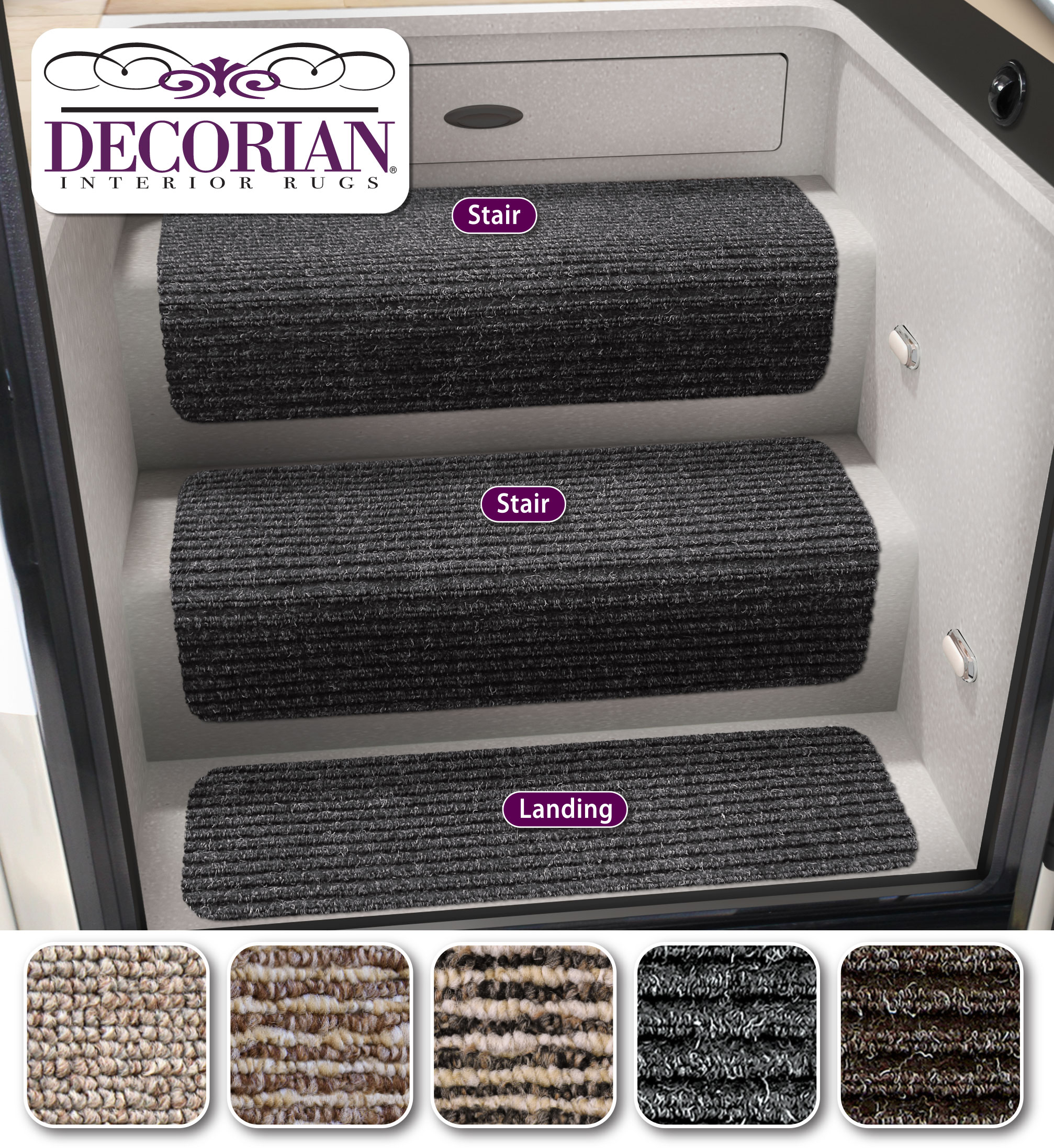 Step Huggers For RV Landings (10 X 23u00bd) - Black Granite