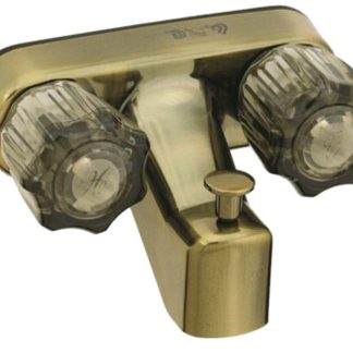 4 Non-Metallic Tub/shower W/ Smk Cry Hdls & Vac Brk Antique Brass