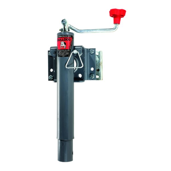 Bolt-On Jack, Topwind, 10 Travel, Bolt-On Swivel Bracket, 2,000 Lbs. Lift Capacity