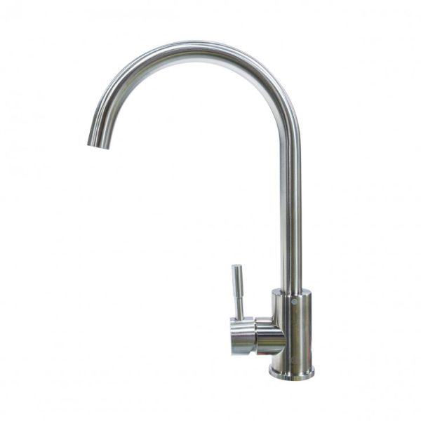 Stainless Steel Curved Gooseneck Faucet; Single Hole (retail Box)