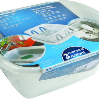 Sink Kit W/ Dish Drainer, Dish Pan & Sink Mat, White