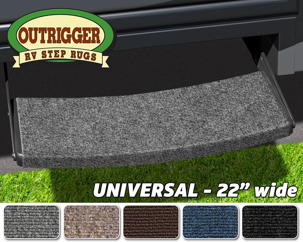 Outrigger Universal RV Step Rug (22 wide) - Castle Gray
