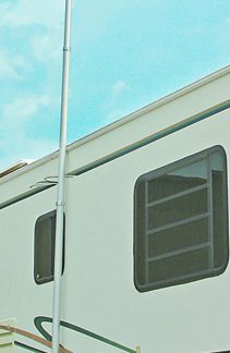 Flagpole, Pushbutton, 20' Telescoping W/ Foot & Us Flag
