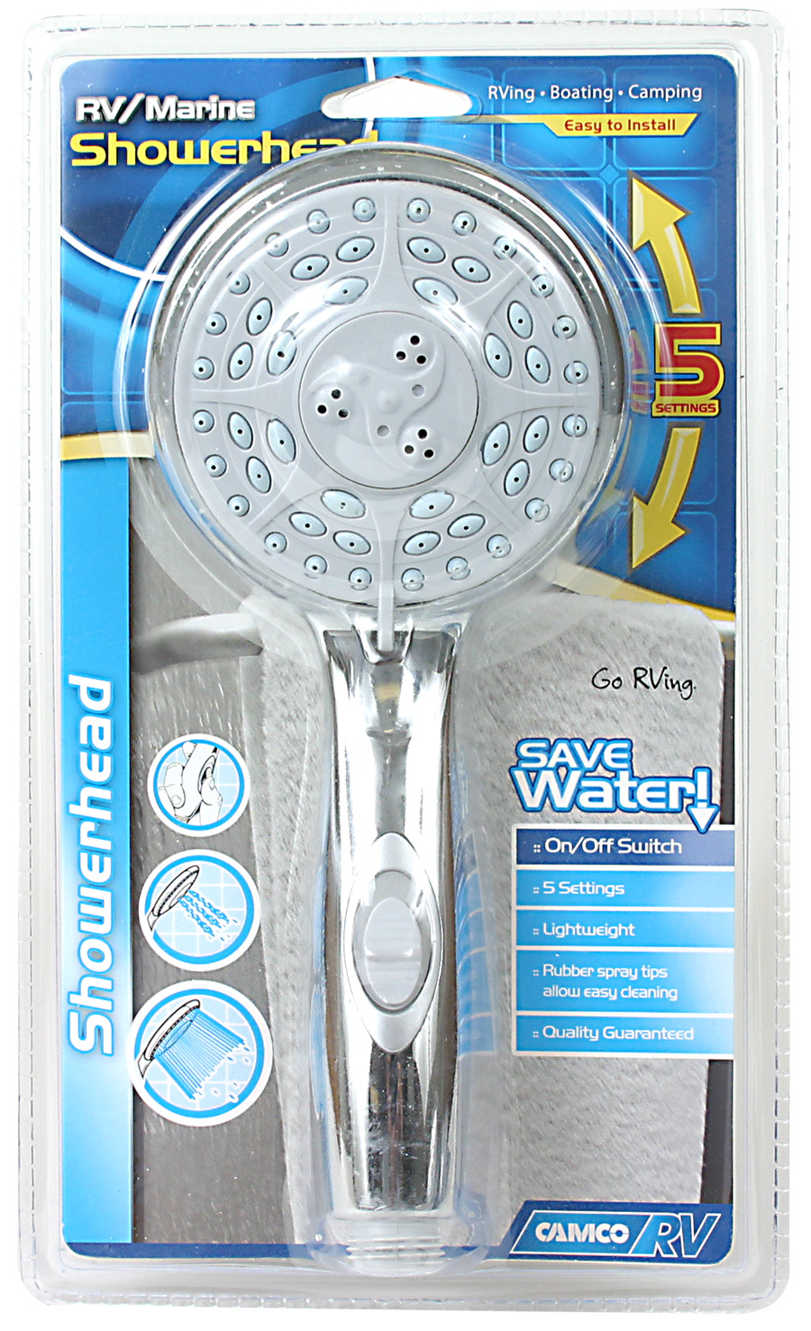 Shower Head-Chrome W/ On/off Sw