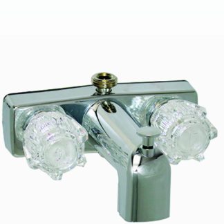 Tub/shower Div Faucet W/ D-Spud, 4, 2 Knob, Brass, Chrome, Box