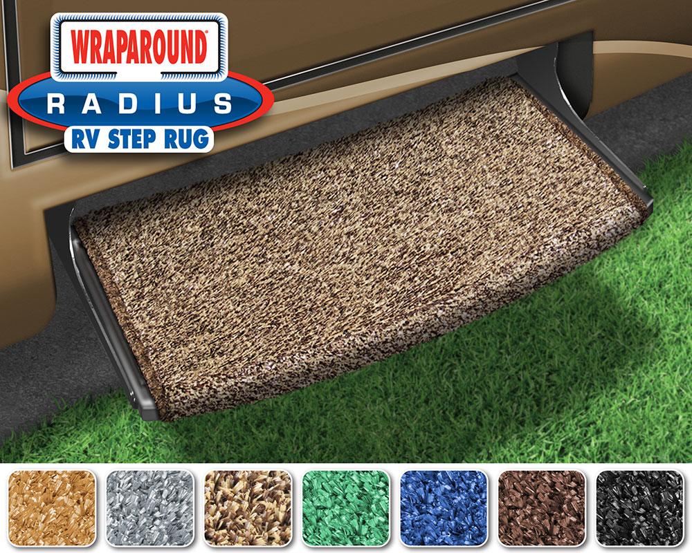 Wraparound Radius RV Step Rug (22 Wide) - Brown