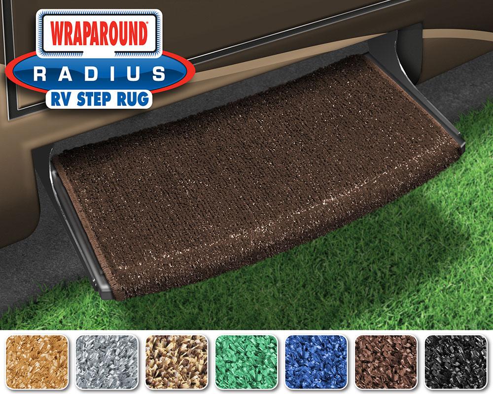 Wraparound Radius RV Step Rug (22 Wide) - Espresso